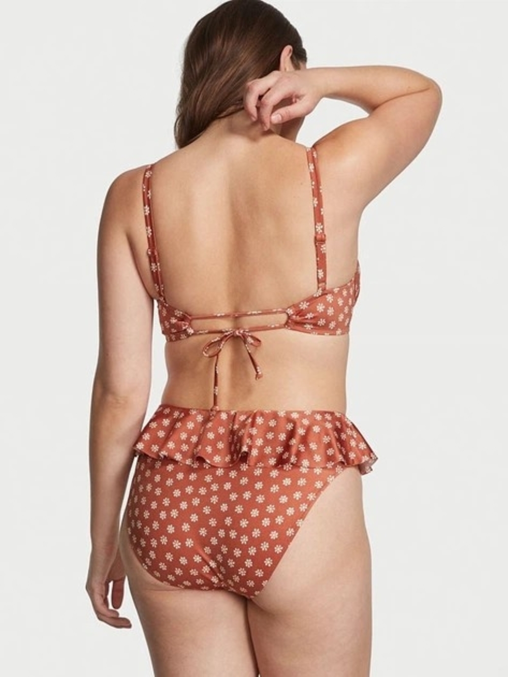 Victoria's Secret Rust Floral Ruffle Bikini Set - Picture 5 of 8
